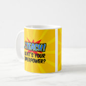 私は教えスーパーパワースーパーヒーロー先生とは コーヒーマグカップ (正面左)