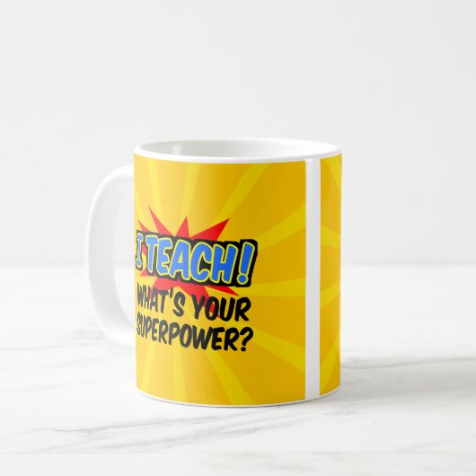 私は教えスーパーパワースーパーヒーロー先生とは コーヒーマグカップ (正面左)