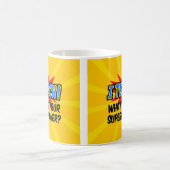 私は教えスーパーパワースーパーヒーロー先生とは コーヒーマグカップ (中央)