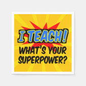 私は教えスーパーパワースーパーヒーロー先生とは スタンダードカクテルナプキン (正面)