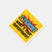 私は教えスーパーパワースーパーヒーロー先生とは スタンダードカクテルナプキン (角)