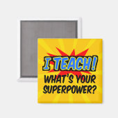 私は教えスーパーパワースーパーヒーロー先生とは マグネット (正面/裏面)