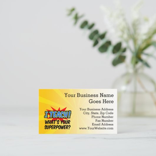 私は教えスーパーパワースーパーヒーロー先生とは 名刺 (スタンド正面)