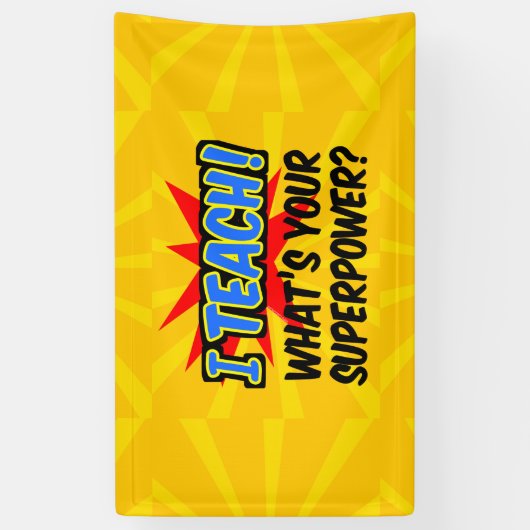 私は教えスーパーパワースーパーヒーロー先生とは 横断幕 (縦)