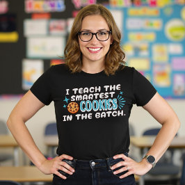 私は教えバ頭が切れるッチ青のCookieを使用する Tシャツ