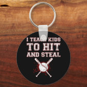 私は教え子供がヒットし、盗む – 野球コーチ キーホルダー (正面)