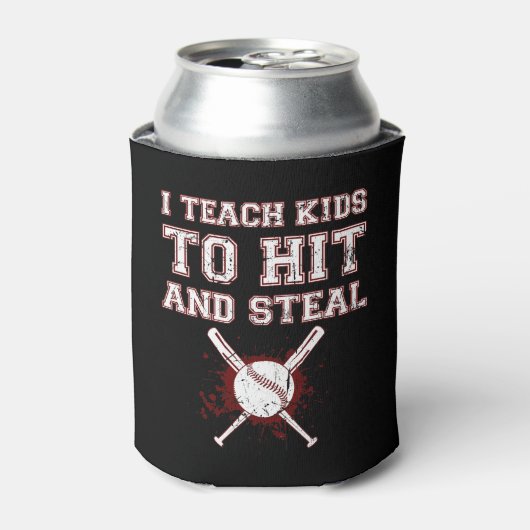 私は教え子供がヒットし、盗む – 野球コーチ 缶クーラー (缶正面)