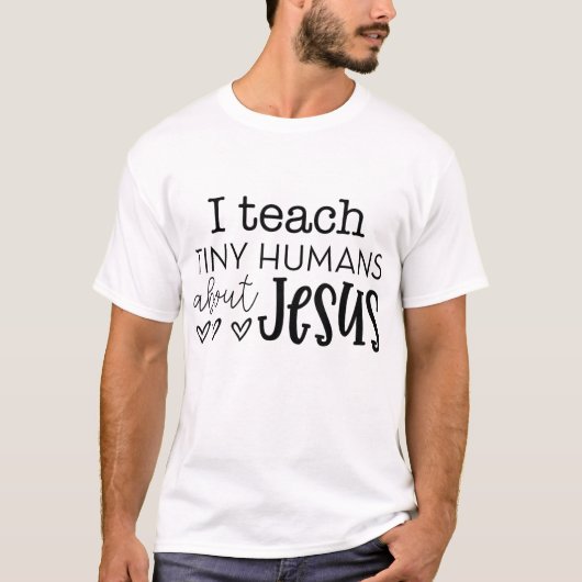 私は教え小さな人がイエスの日曜学校のテアについて Tシャツ (正面)