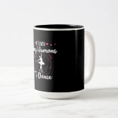 私は教え小さな人間が踊る ツートーンマグカップ (正面右)