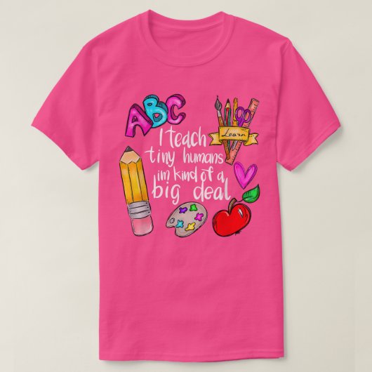 私は教え小さな人間の先生感謝に戻る Tシャツ (デザイン正面)