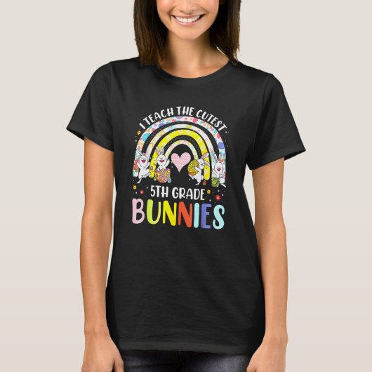 私は教え最も可愛いBunnies 5グレードのティーシュのためのイースター Tシャツ (正面)