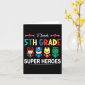 私は教え5年生スーパーヒーローCkから学校先生 カード (黄色い花)