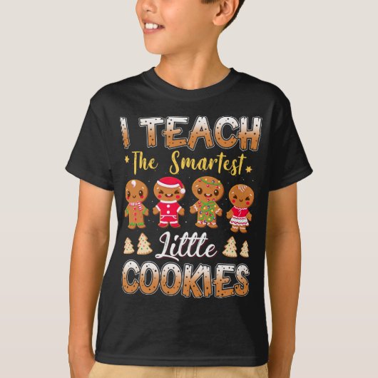 私は教えCookies Gingerbreadの頭が切れるクリスマス先生 Tシャツ (正面)