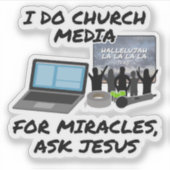 私は教会のメディアで奇跡の頼イエス、教会 シール (正面)