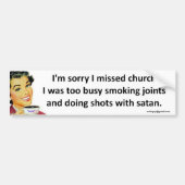 私は教会を恋しく思いました バンパーステッカー (正面)