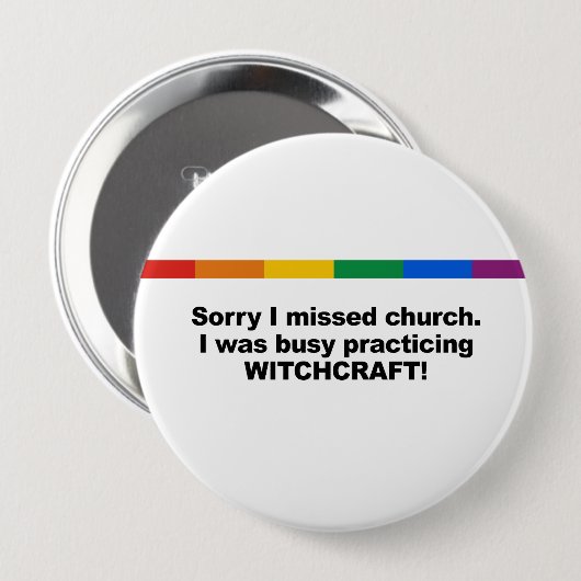 私は教会恋しく思で、私は魔女の練習忙しをしていた 缶バッジ (正面&裏面)