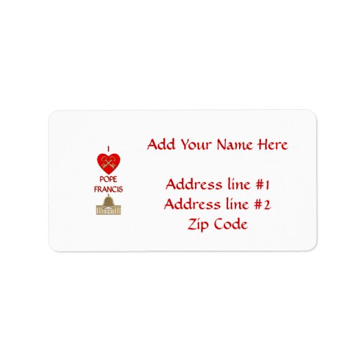 私は教皇フランシスが大好き ラベル (正面)
