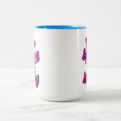 私は散らかった大きな紫おもしろい色の文字を持ち上げる ツートーンマグカップ (中央)
