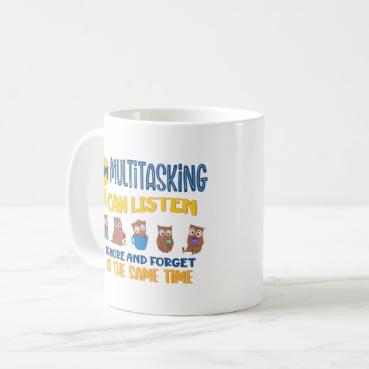 私は数々の無視し聞て無視し忘れても コーヒーマグカップ (正面左)