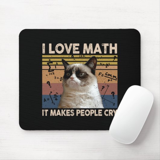 私は数学が大好きで、それが人を泣かせる猫好き マウスパッド (マウス)