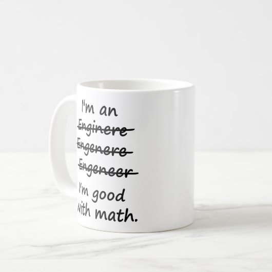 私は数学が得意なエンジニアだ コーヒーマグカップ (正面左)