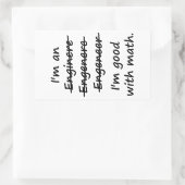 私は数学が得意なエンジニアだ 長方形シール (バッグ)