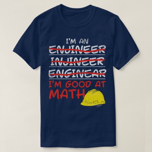 私は数学が得意なエンジニアだ Tシャツ (デザイン正面)