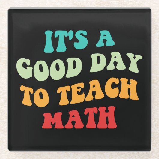 私は数学が良い日教えだ ガラスコースター (正面)