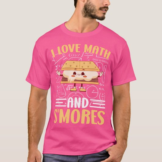 私は数学とスモールの学校マシュマロのキャンプが大好き Tシャツ (正面)