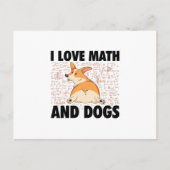 私は数学と犬が大好きだ |数学者のギフト ポストカード (正面)