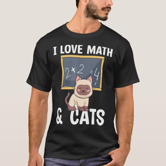 私は数学と猫が大好きだ Tシャツ (正面)