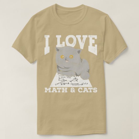 私は数学と猫が大好きだ Tシャツ (デザイン正面)