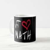 私は数学のマグを愛します コーヒーマグカップ (正面左)