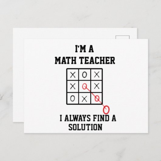 私は数学の先生です。いつだって解決策を見つけるのよ。 ポストカード (正面/裏面)