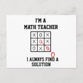 私は数学の先生です。いつだって解決策を見つけるのよ。 ポストカード (正面)