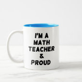 私は数学の先生で誇りを持った2トーンのコーヒーマグ ツートーンマグカップ (左)