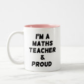 私は数学の先生で誇りを持った2トーンのコーヒーマグ ツートーンマグカップ (左)