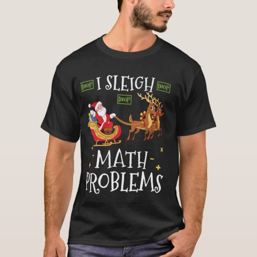 私は数学の問題をスリーおもしろい- Christmas Math Teac Tシャツ (正面)