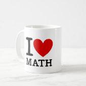 私は数学の教師のマグを愛します コーヒーマグカップ (正面左)