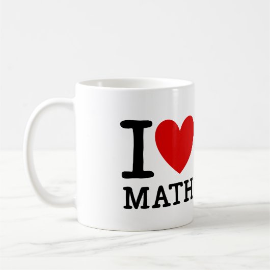 私は数学の教師のマグを愛します コーヒーマグカップ (左)