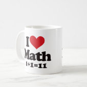 私は数学を愛します! コーヒーマグカップ (正面左)