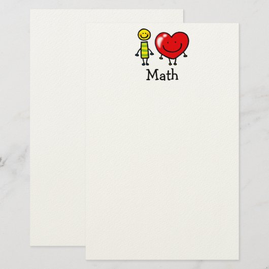 私は数学を愛します 便箋 (正面/裏面)