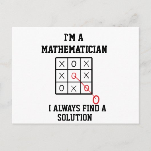 私は数学者だ、常に解決策を見つける ポストカード (正面)