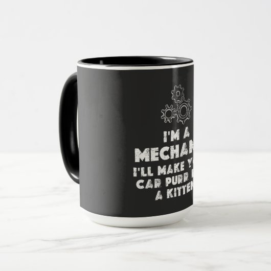 私は整備士おもしろい引用文 | kitten マグカップ (正面左)