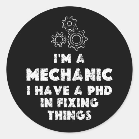 私は整備士 おもしろい ラウンドシール (正面)