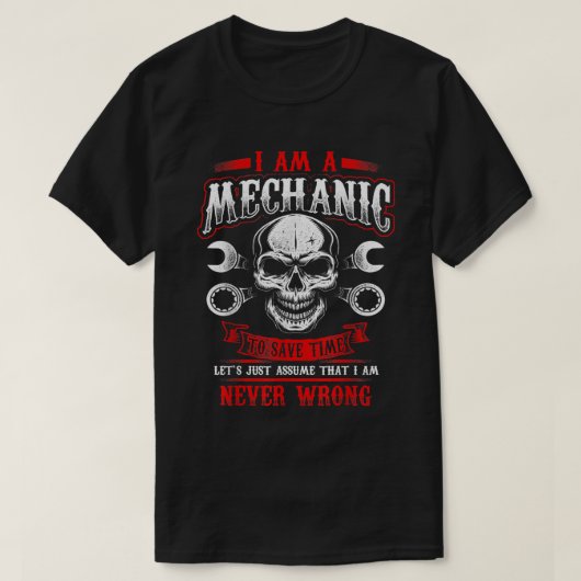 私は整備士、面白いグリースモンキーです Tシャツ (デザイン正面)