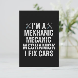 私は整備士Mekanic I Fix Cars おもしろい Repairman サンキューカード
