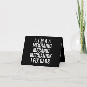 私は整備士Mekanic I Fix Cars おもしろい Repairman サンキューカード