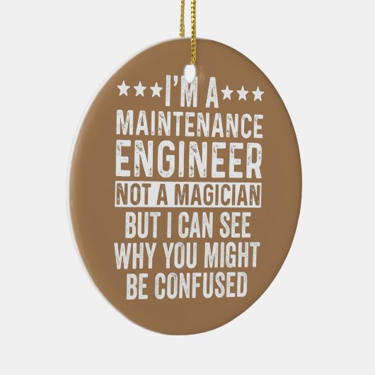 私は整備技師でマジシャンではないおもしろい セラミックオーナメント (右)