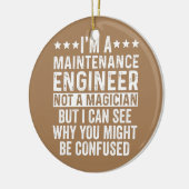 私は整備技師でマジシャンではないおもしろい セラミックオーナメント (左)